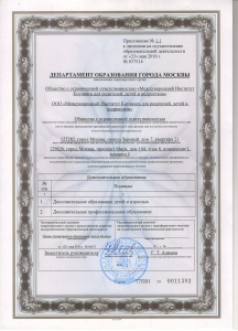 Лицензия на осуществление образовательной деятельности (Приложение)
